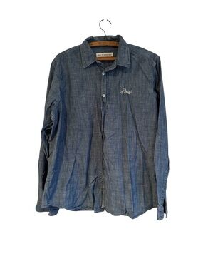 Deus Ex Machina Legion Chambray Denim 100 Percent Cotton Long Sleeve Men’s L